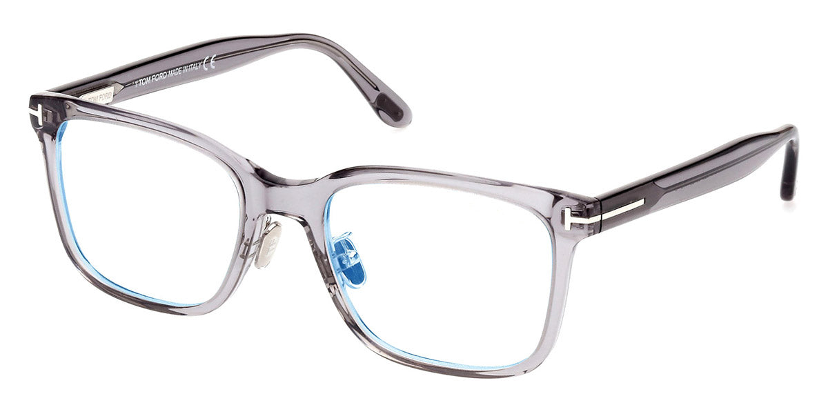 Tom Ford® FT5853-D-B FT5853-D-B 020 55 - 020 - Shiny Grey, t" Logo / Blue Block Lenses" Eyeglasses