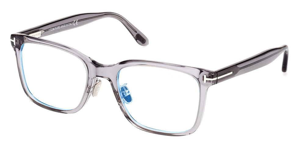 Tom Ford® FT5853-D-B FT5853-D-B 020 55 - 020 - Shiny Grey, t" Logo / Blue Block Lenses" Eyeglasses