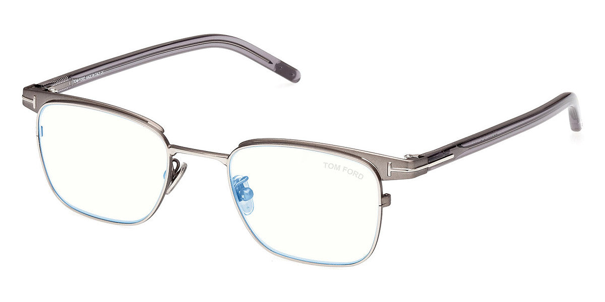 Tom Ford® FT5854-D-B FT5854-D-B 008 49 - 008 - Matte Gunmetal, t" Logo / Blue Block Lenses" Eyeglasses
