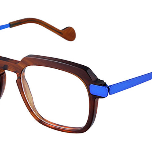 NaoNed® Guesclin NAO Guesclin 70M 51 - Transparent Brown / Neon Dark Blue Eyeglasses