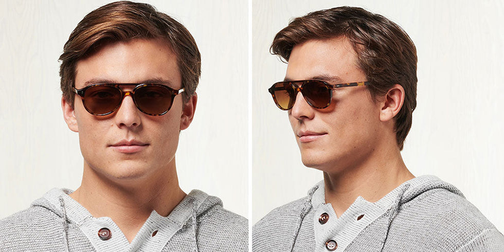 SALT.® HANCOCK SAL HANCOCK 002 52 - Antique Leaves/Polarized CR39 Brown Gradient Sunglasses