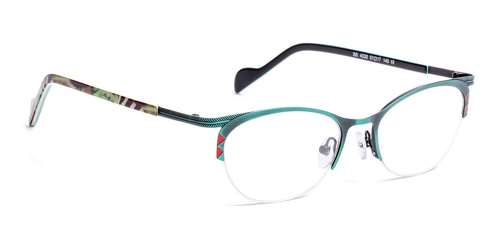 J.F. Rey® Imi JFR Imi 4030 51 - 4030 Brushed Emerauld/Red Eyeglasses