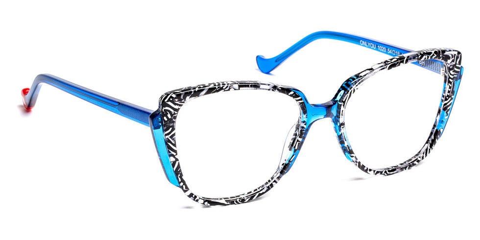 J.F. Rey® Onlyou JFR Onlyou 1020 54 - 1020 White and Black/Blue Eyeglasses