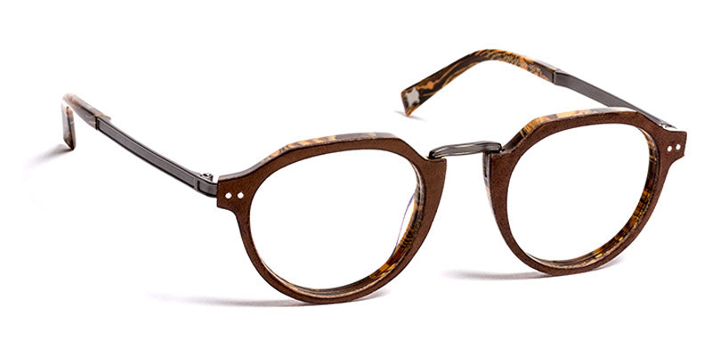 J.F. Rey® JF1455 JFR JF1455 9060 46 - 9060 Brown Leather/Orange Black Eyeglasses
