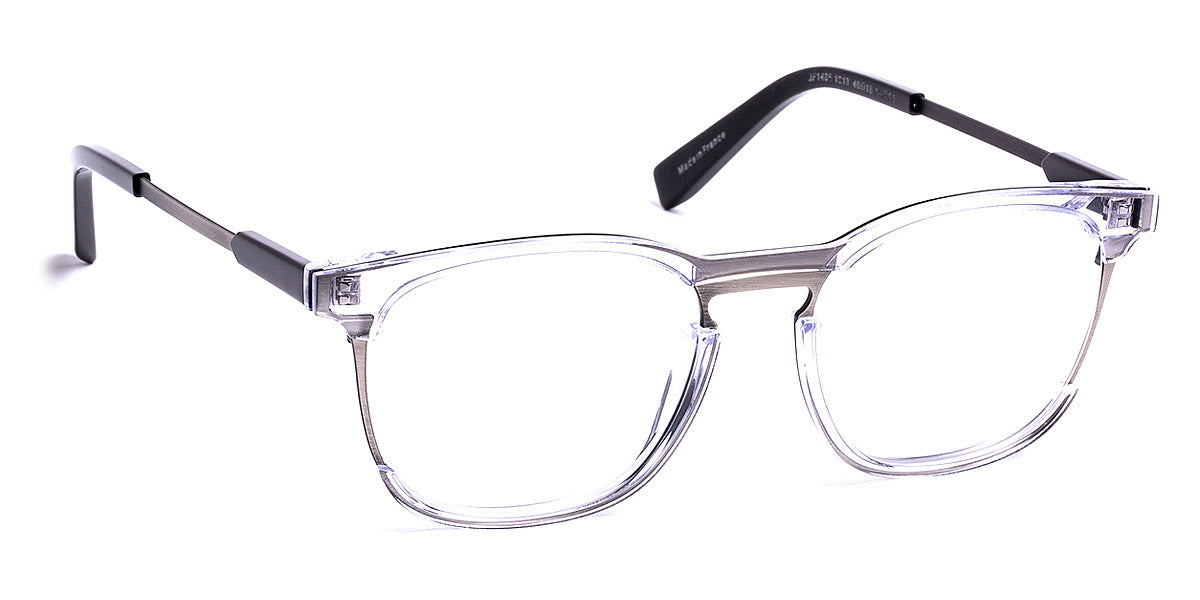 J.F. Rey® JF1465 JFR JF1465 1013 49 - 1013 Crystal/Black Temple/Brushed Silver Eyeglasses