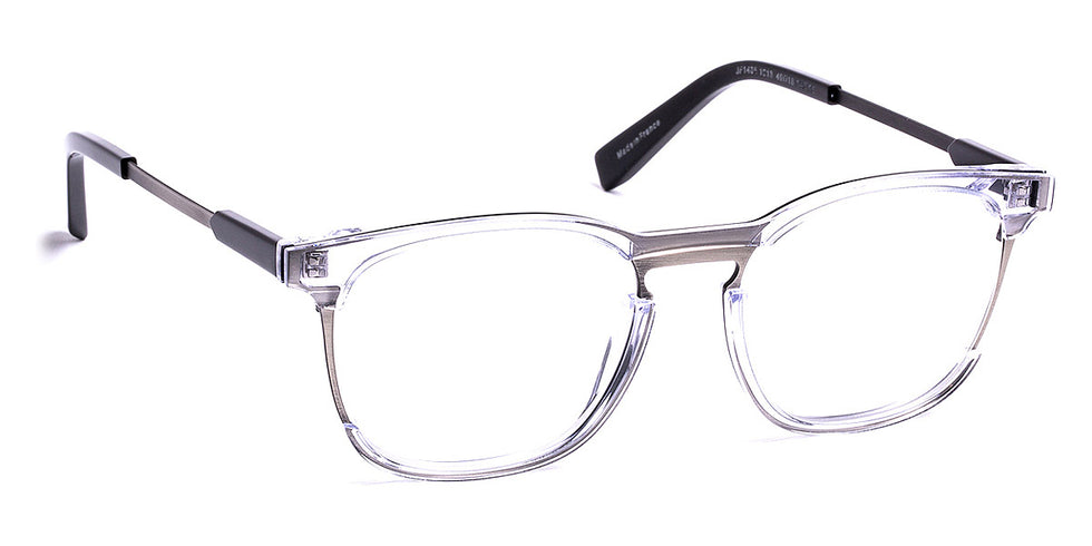 J.F. Rey® JF1465 JFR JF1465 1013 49 - 1013 Crystal/Black Temple/Brushed Silver Eyeglasses