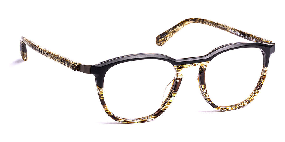 J.F. Rey® JF1475 JFR JF1475 0055 51 - 0055 Top Black/Bottom Yellow Horn/Metal Gunmetal Eyeglasses
