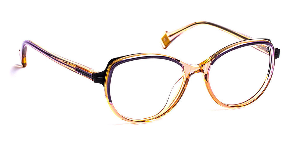 J.F. Rey® JF1491 JFR JF1491 8500 50 - 8500 Amber Pink/Satin Black Eyeglasses
