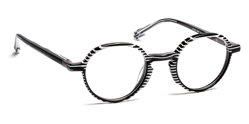 J.F. Rey® JF1521 JFR JF1521 0500 46 - 0500 Black and White Striped Eyeglasses