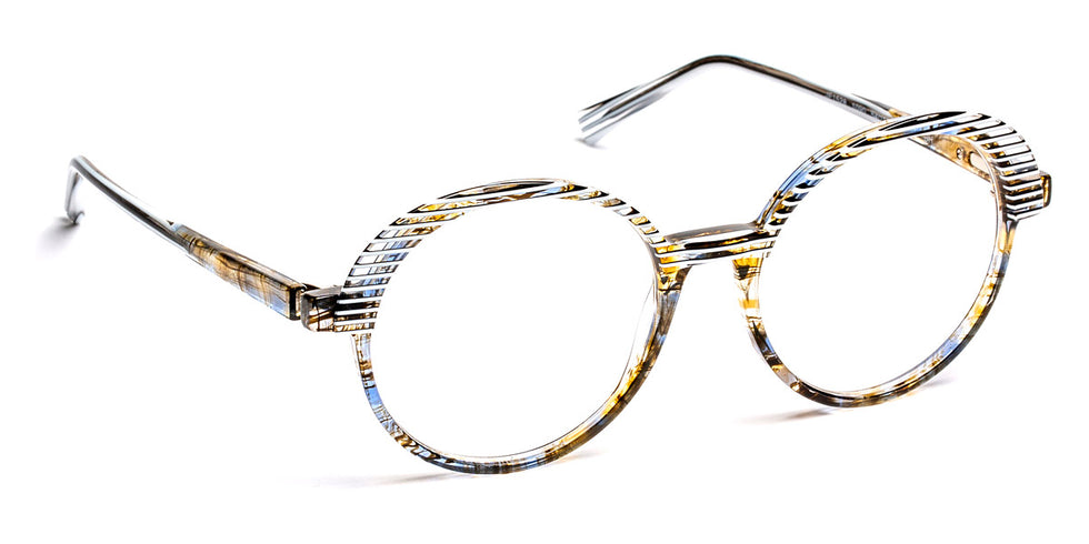 J.F. Rey® JF1528 JFR JF1528 1090 54 - 1090 Demi Blue/Strips Black/White Eyeglasses
