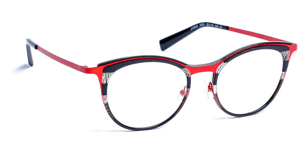 J.F. Rey® JF2822 JFR JF2822 0530 52 - 0530 Stripes Black/Red Eyeglasses
