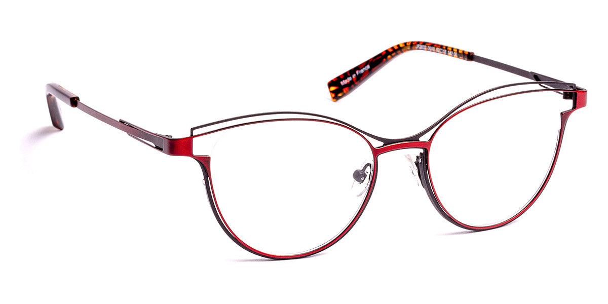 J.F. Rey® JF2832 JFR JF2832 3010 52 - 3010 Brushed Red/Black Eyeglasses