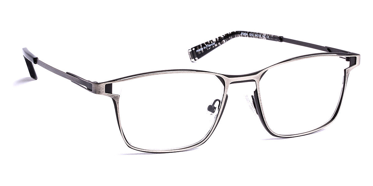 J.F. Rey® JF2834 JFR JF2834 1313 54 - 1313 Brushed Silver/Black Eyeglasses