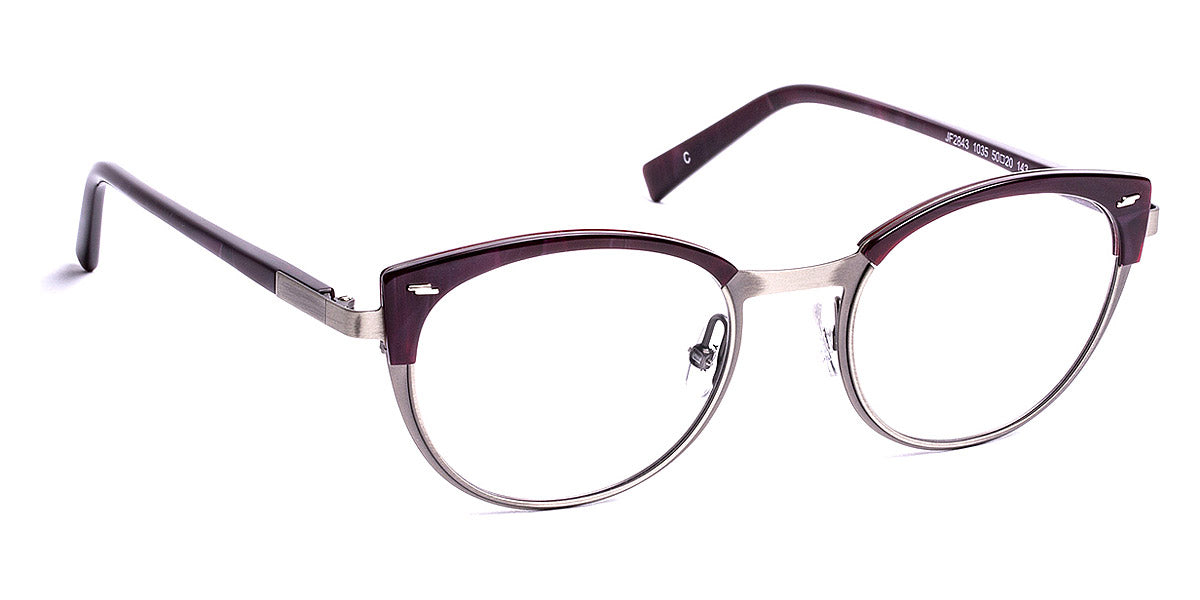 J.F. Rey® JF2843 JFR JF2843 1035 50 - 1035 Burgundy/Brushed Silver Eyeglasses