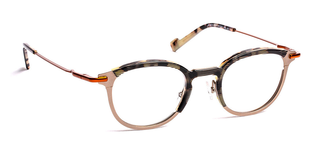 J.F. Rey® JF2870 JFR JF2870 0560 47 - 0560 Striped Black/Satin Gunmetal/Satin Orange Eyeglasses