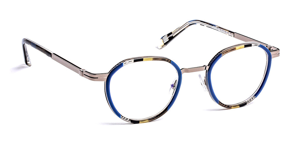 J.F. Rey® JF2876 JFR JF2876 2405 49 - 2405 Stripes Blue/Brown/Shiny Gunmetal Eyeglasses