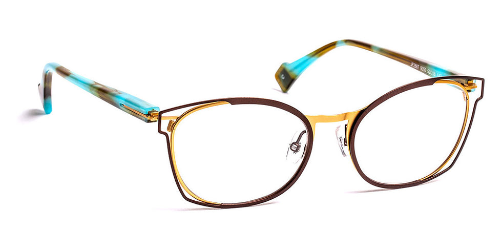 J.F. Rey® JF2887 JFR JF2887 9050 52 - 9050 Satined Brown/Satined Gold Eyeglasses
