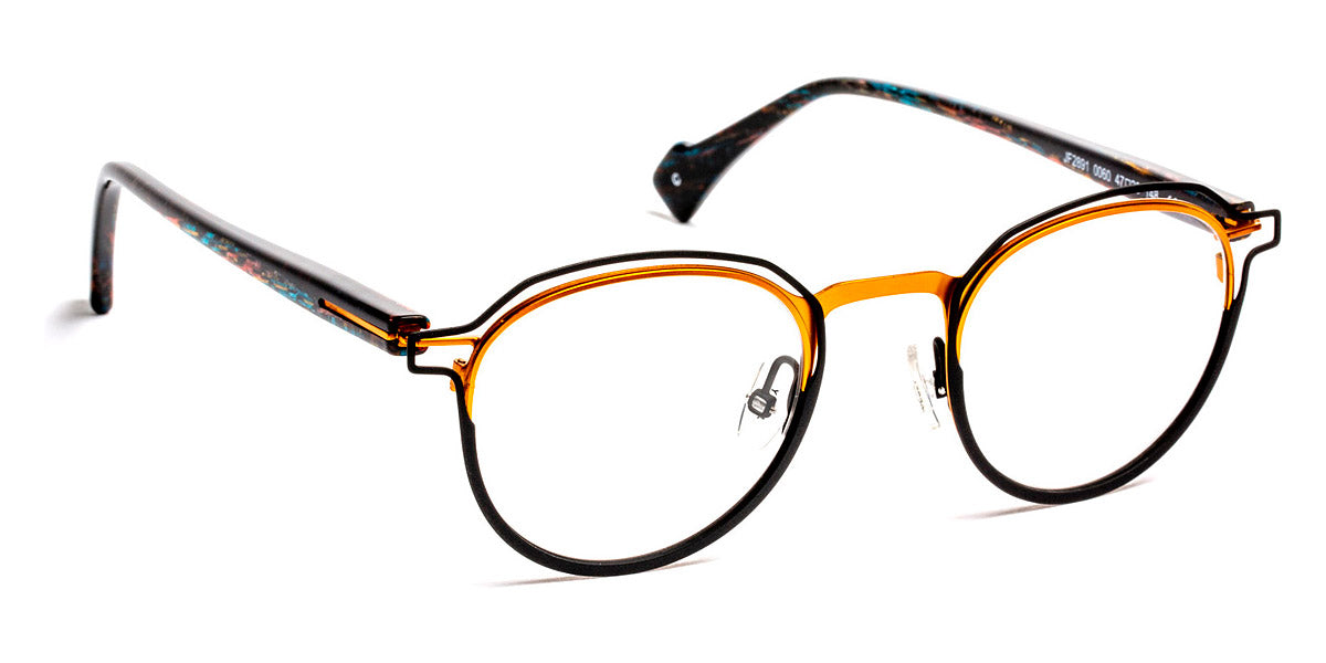 J.F. Rey® JF2891 JFR JF2891 0060 47 - 0060 Black/Orange Eyeglasses