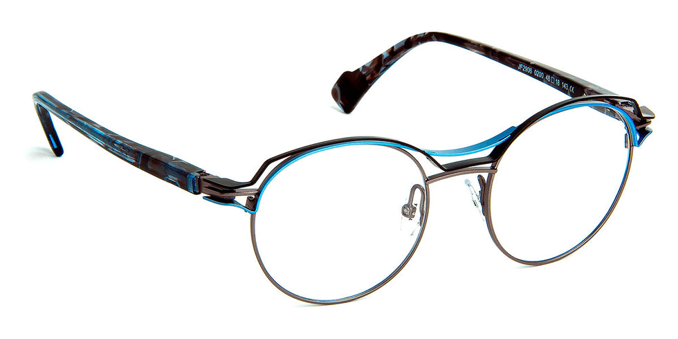 J.F. Rey® JF2906 JFR JF2906 0200 48 - 0200 Ruthenium/Black/Sky Blue Eyeglasses
