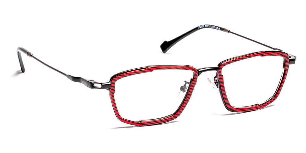 J.F. Rey® JF2959 JFR JF2959 3000 51 - 3000 Red Striped Black Eyeglasses