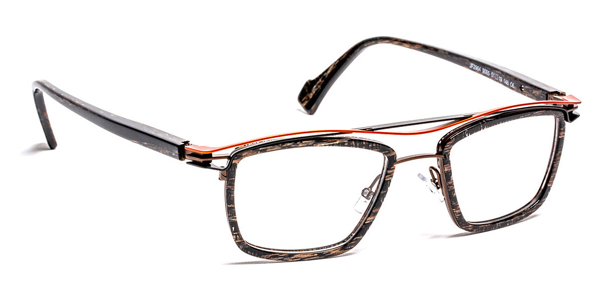 J.F. Rey® JF2964 JFR JF2964 9065 51 - 9065 Brown/Orange/Khaki/Satin Black Eyeglasses