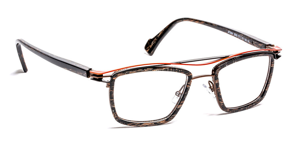 J.F. Rey® JF2964 JFR JF2964 9065 51 - 9065 Brown/Orange/Khaki/Satin Black Eyeglasses