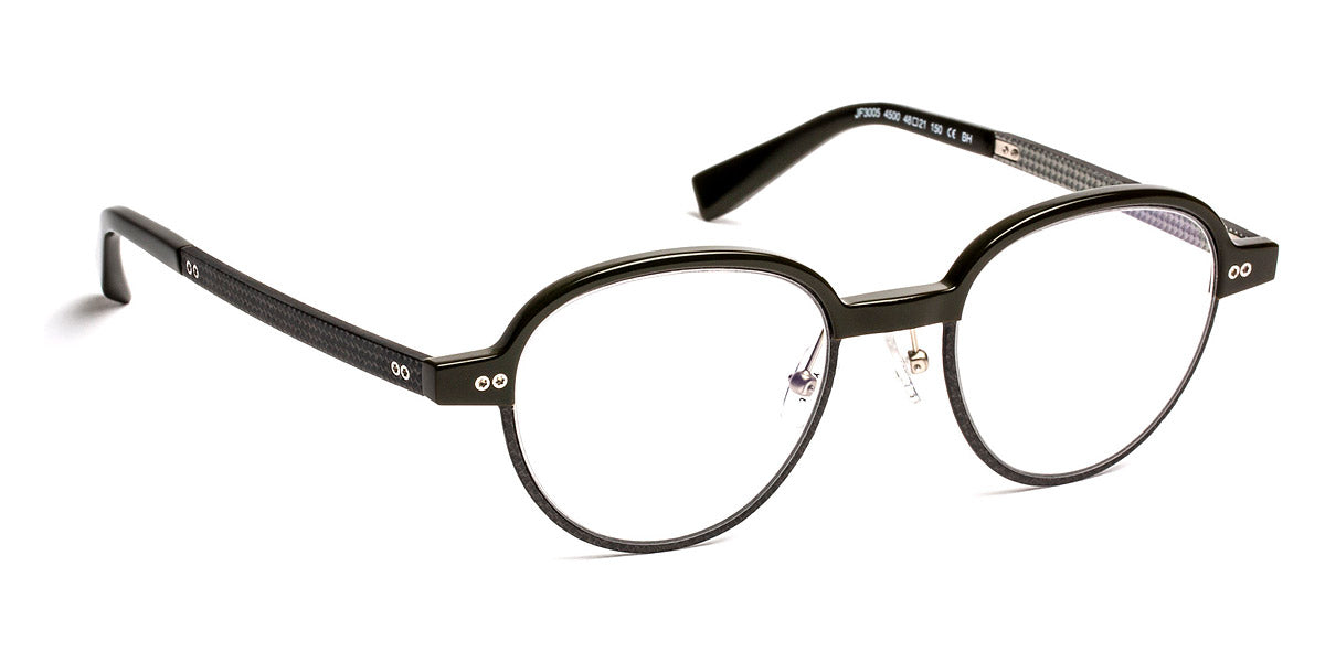 J.F. Rey® JF3005 JFR JF3005 4500 48 - 4500 Green/Carbon/Fiber Glasses Silver Eyeglasses