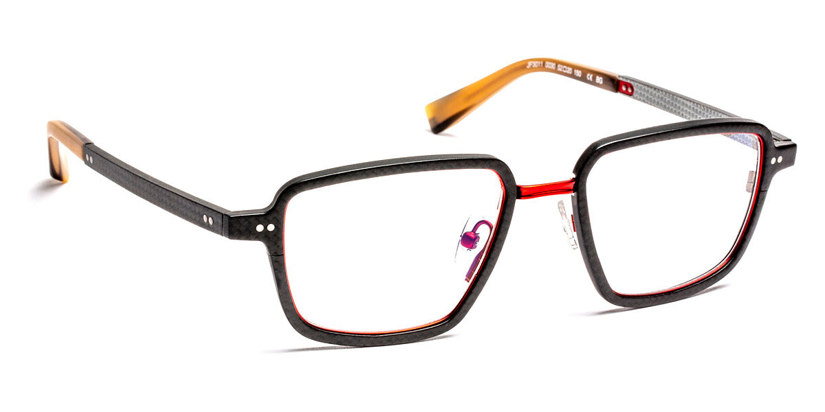 J.F. Rey® JF3011 JFR JF3011 0030 52 - 0030 Carbon/Silver/Red Eyeglasses