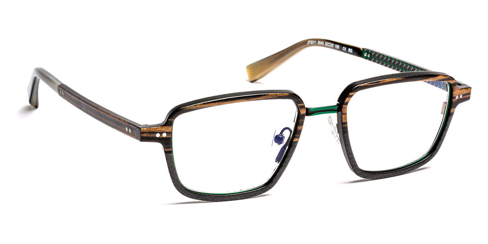 J.F. Rey® JF3011 JFR JF3011 9545 52 - 9545 Wood/Carbon/Brushed Green Eyeglasses