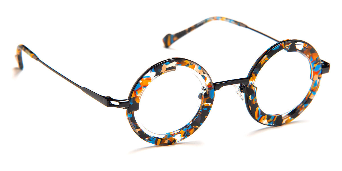J.F. Rey® JF3024 JFR JF3024 0051 39 - 0051 Yellow and Blue Galaxy/Black Eyeglasses