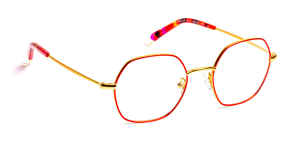 J.F. Rey® Camelia JFR Camelia 3050 46 - 3050 Red/Satin Gold Eyeglasses