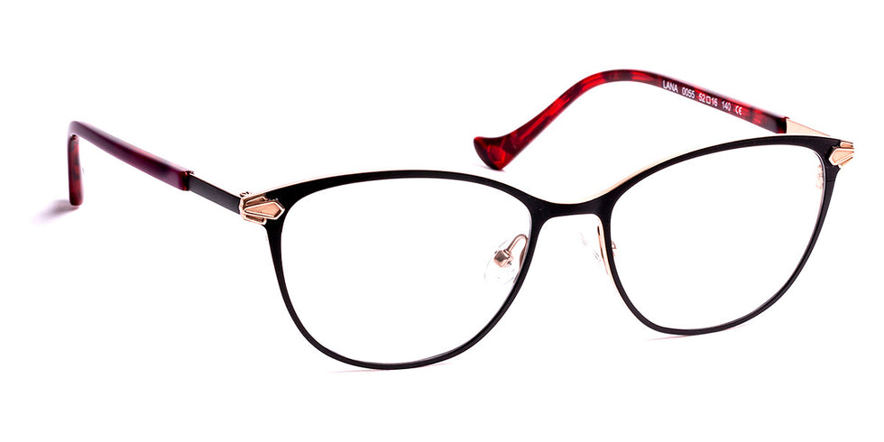 J.F. Rey® Lana JFR Lana 0055 52 - 0055 Satin Black/Pink Gold Eyeglasses