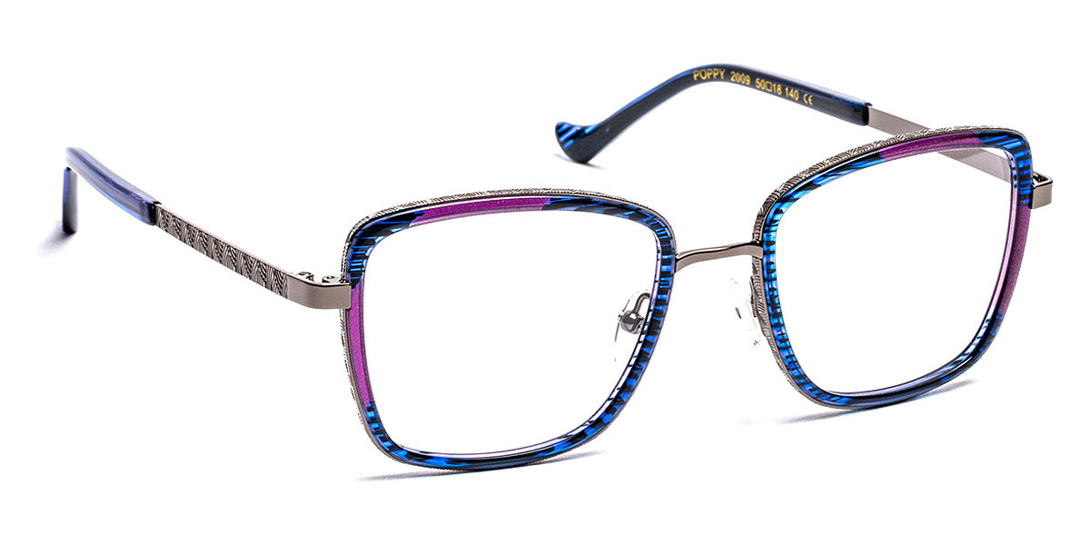 J.F. Rey® Poppy JFR Poppy 2009 50 - 2009 Stripes Blue/Purple/Shiny Gunmetal Eyeglasses