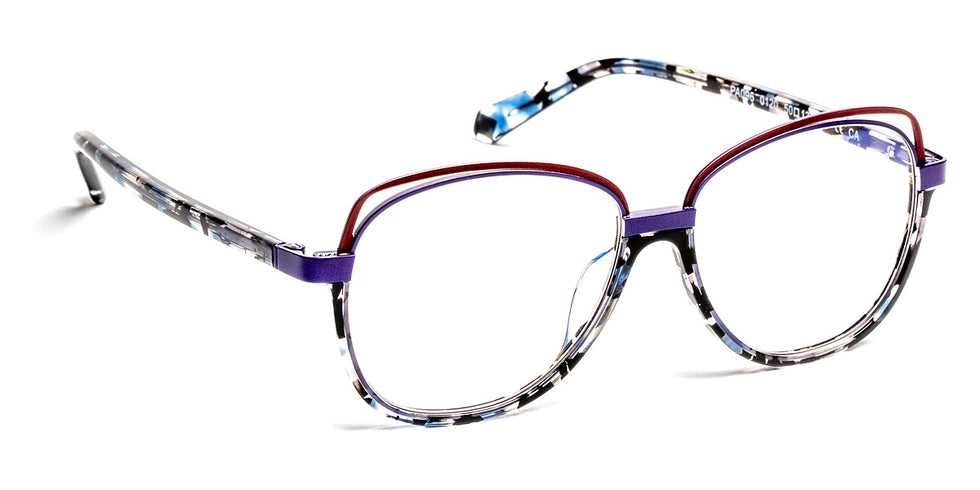 J.F. Rey® PA096 JFR PA096 0120 50 - 0120 Demi Black/Blue/Cherry Eyeglasses
