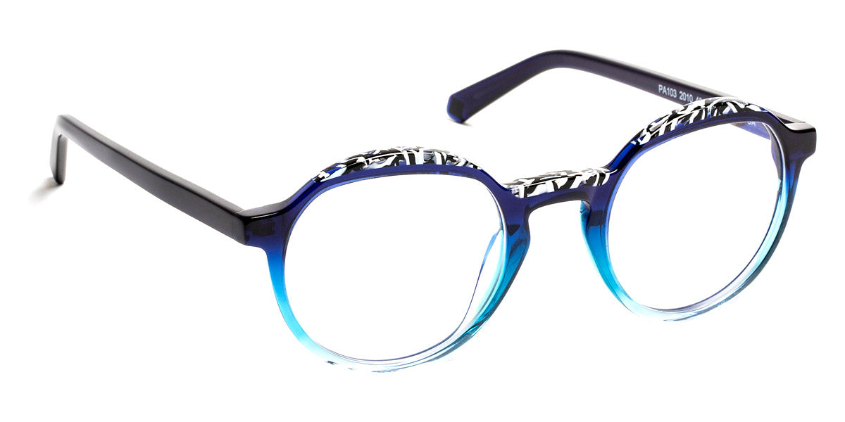 J.F. Rey® PA103 JFR PA103 2010 48 - 2010 Gradient Blue/Vermicelli Black/White Eyeglasses