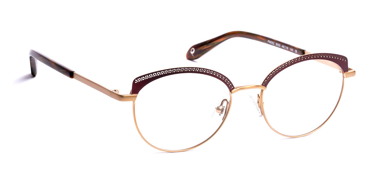 J.F. Rey® PM052 JFR PM052 9055 46 - 9055 Brown/Brushed Gold Eyeglasses