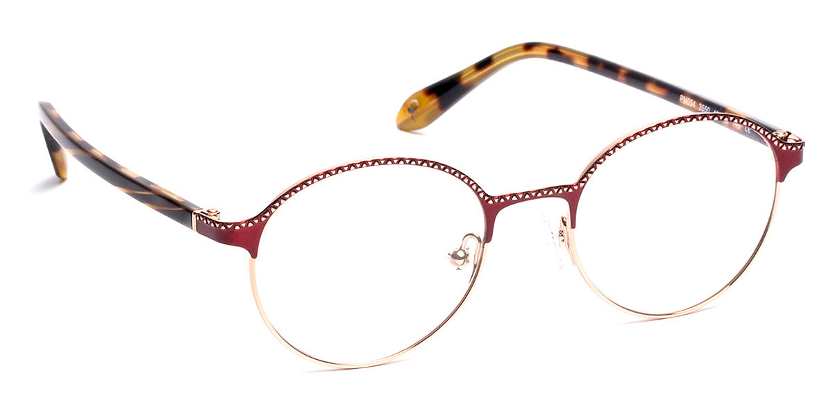 J.F. Rey® PM054 JFR PM054 3550 46 - 3550 Burgundy/Shiny Pink Gold Eyeglasses