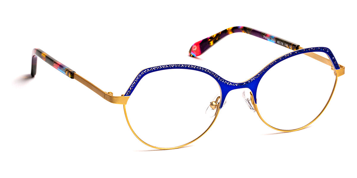 J.F. Rey® PM057 JFR PM057 2555 49 - 2555 Blue/Brushed Gold Eyeglasses