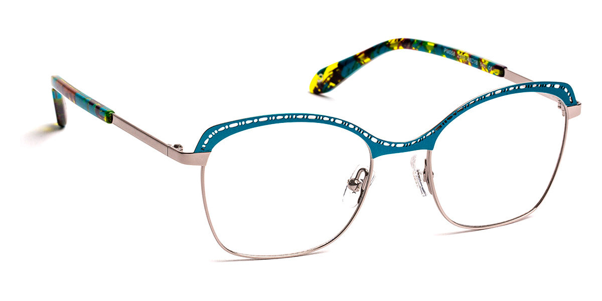 J.F. Rey® PM058 JFR PM058 2510 48 - 2510 Turquoise/Shiny Silver Eyeglasses
