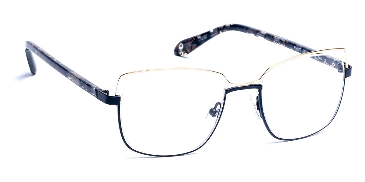 J.F. Rey® PM070 JFR PM070 5001 47 - 5001 Shiny White Gold/Satin Black Eyeglasses