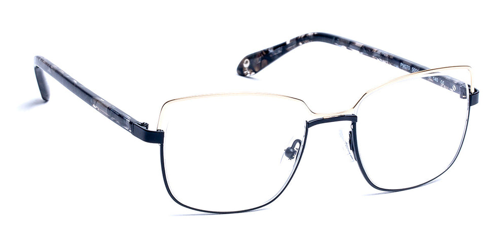J.F. Rey® PM070 JFR PM070 5001 47 - 5001 Shiny White Gold/Satin Black Eyeglasses
