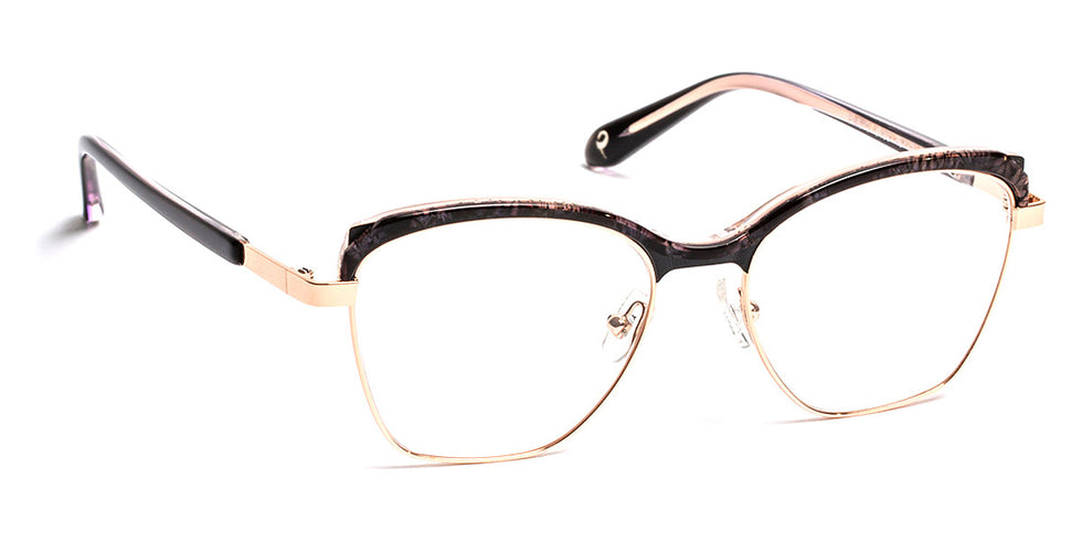 J.F. Rey® PM073 JFR PM073 0155 49 - 0155 Nice Black/Black/Pink Gold Eyeglasses
