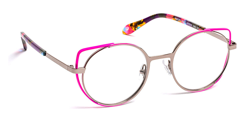 J.F. Rey® PM075 JFR PM075 0980 47 - 0980 Shiny Dark Gunmetal/Neon Purple Eyeglasses