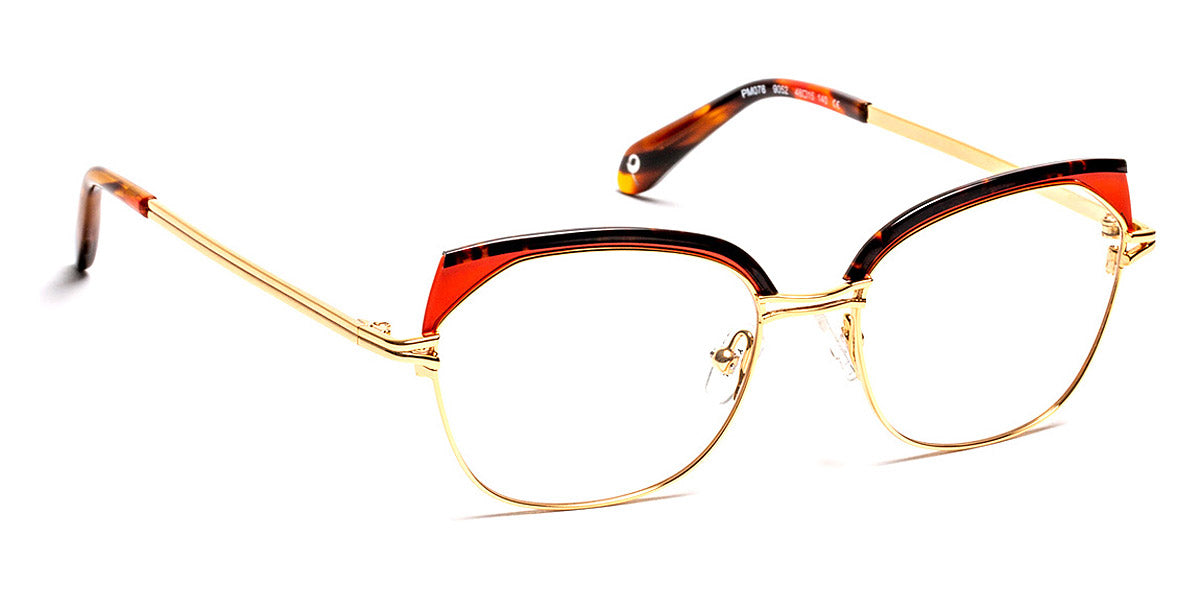 J.F. Rey® PM078 JFR PM078 9052 48 - 9052 Shiny Gold/Demi/Red Eyeglasses