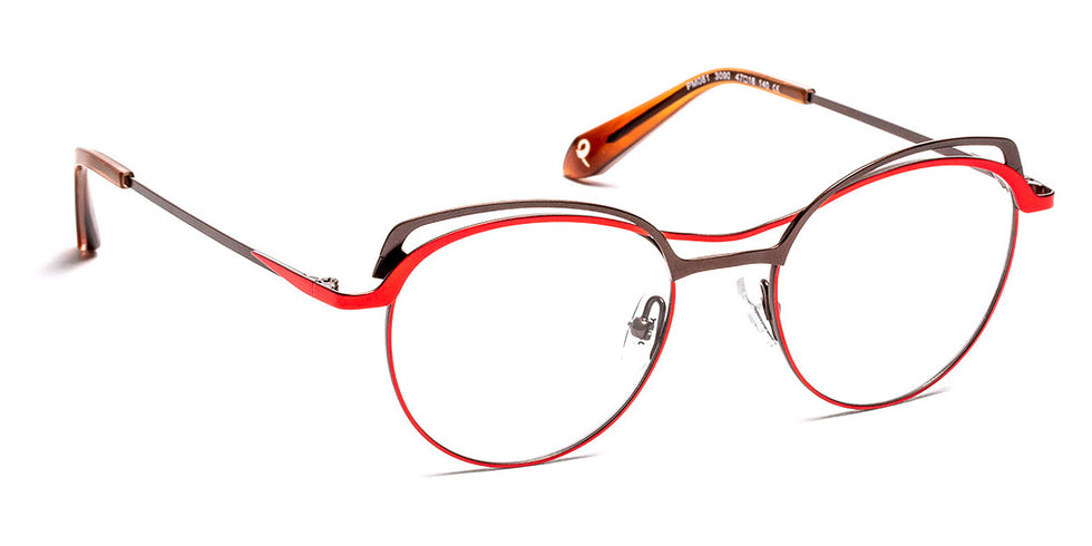 J.F. Rey® PM081 JFR PM081 3090 47 - 3090 Red/Brown Eyeglasses