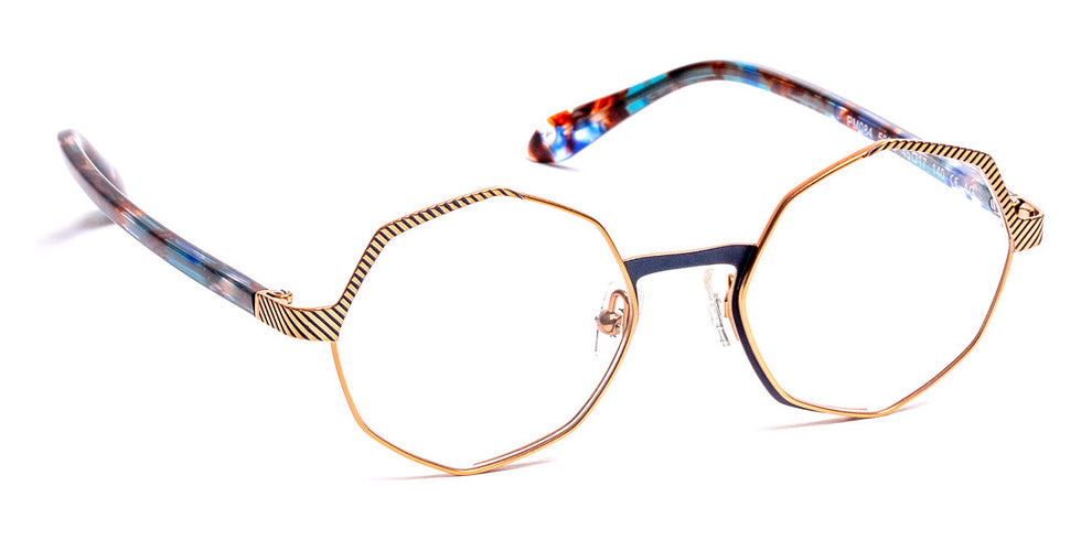 J.F. Rey® PM084 JFR PM084 5029 45 - 5029 Pink Gold/Navy Blue Eyeglasses