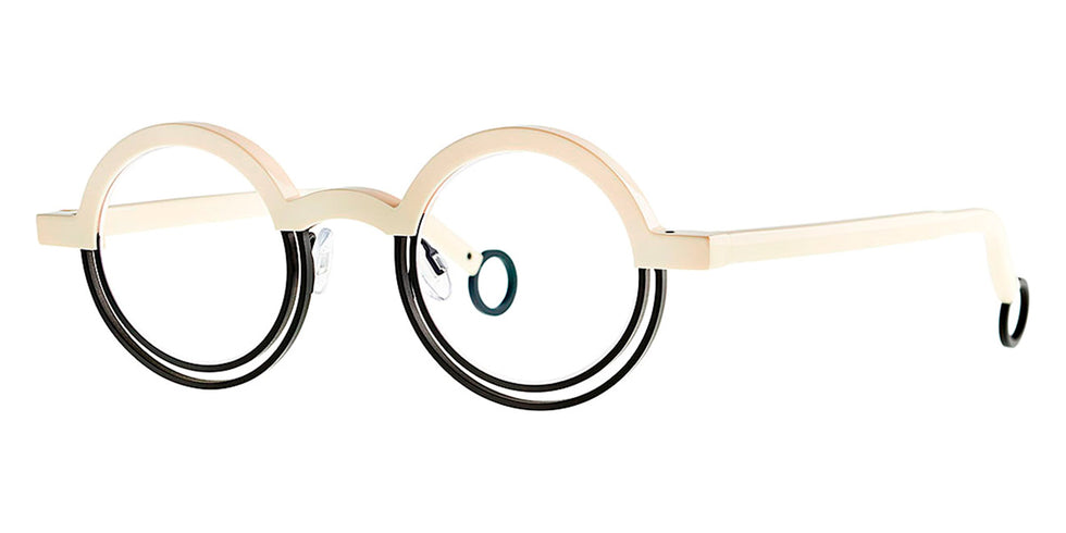 Theo® Kicker TH KICKER 003 42 - Cappucino White+Black Matte Eyeglasses