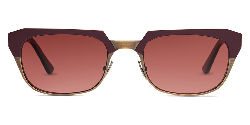 SALT.® KNOX SAL KNOX 002 55 - Redwood Antique Gold/CR39 Crimson Lens Sunglasses