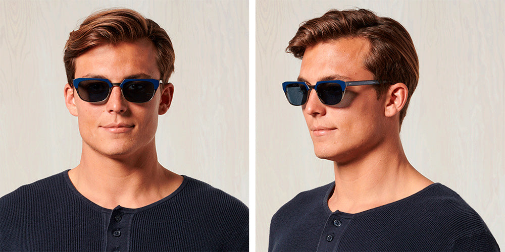 SALT.® KNOX SAL KNOX 003 55 - Indigo Blue Antique Silver/CR39 Denim Lens Sunglasses