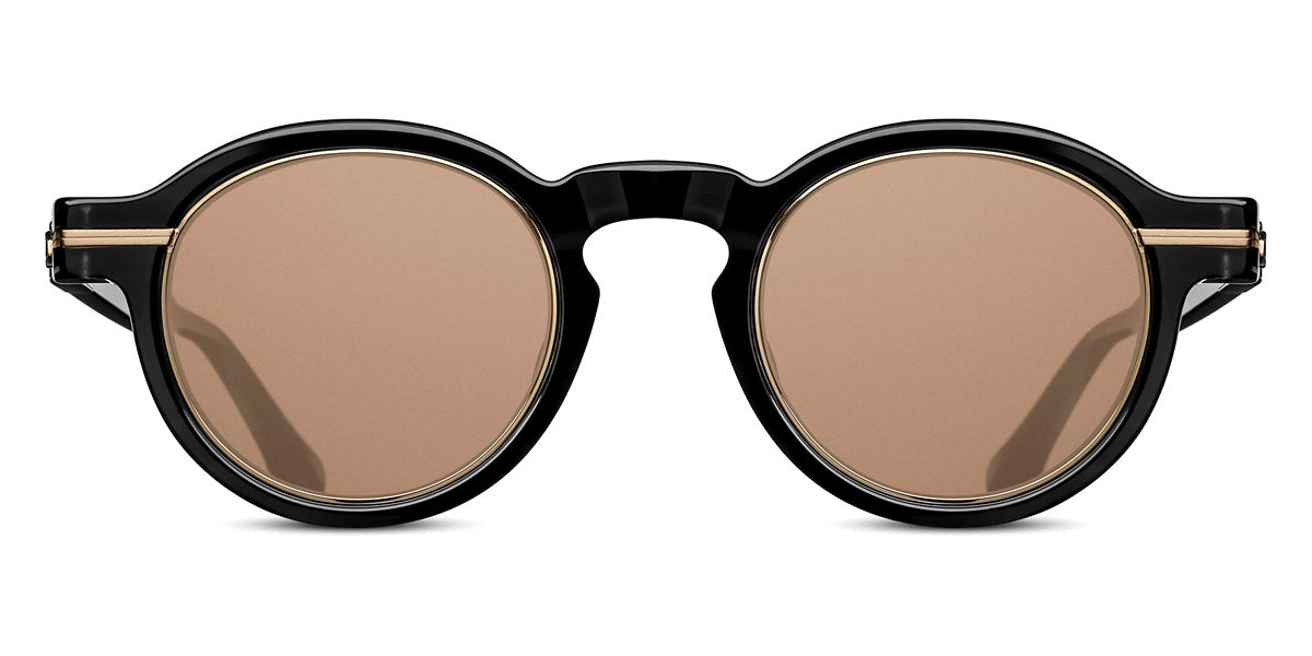 Matsuda® M2050 MTD M2050 Black/Brushed Gold/Brown 46 - Black/Brushed Gold / Brown Sunglasses
